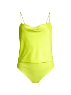 Alice + Olivia Neon Yellow One-Piece with Cowl Neck